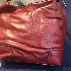 Bruno Deep Red Leather Tote Bag